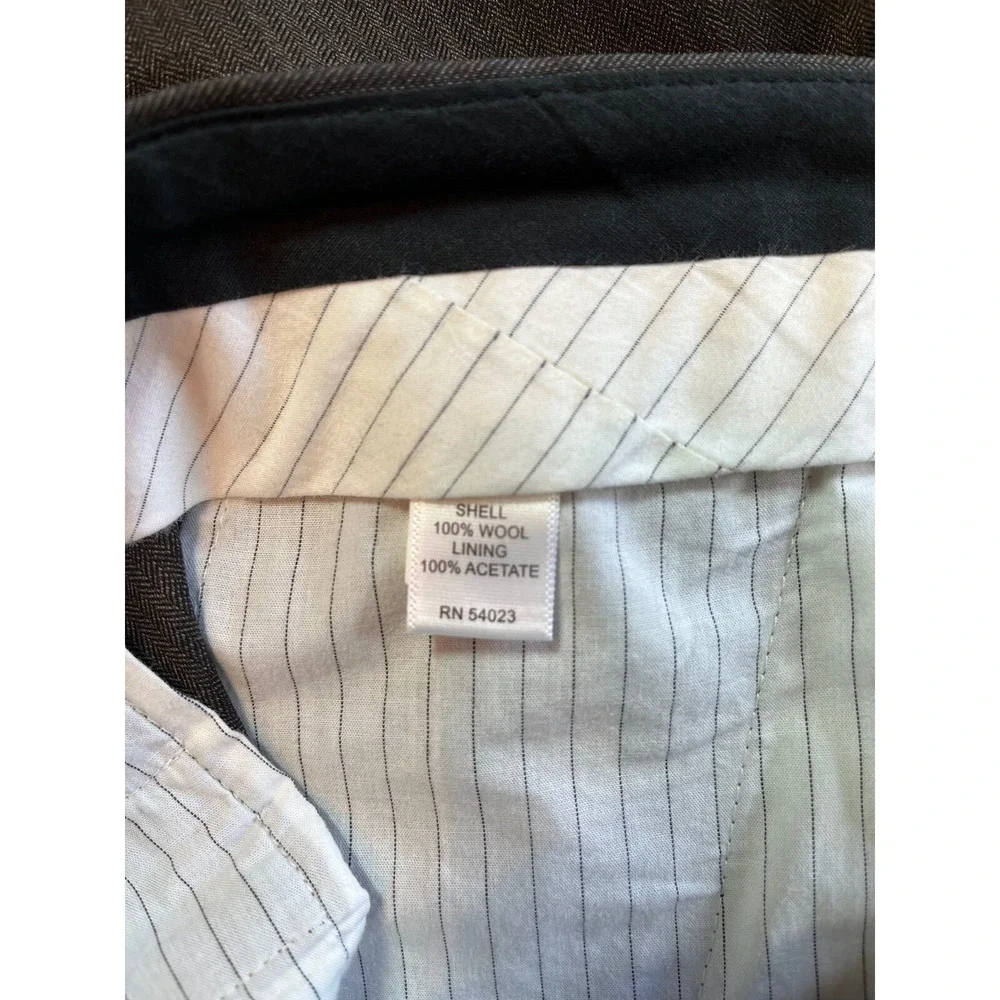 Banana Republic Dress Pants Men's Gray 100% Wool Straight Fit Flat Front 33 x 34